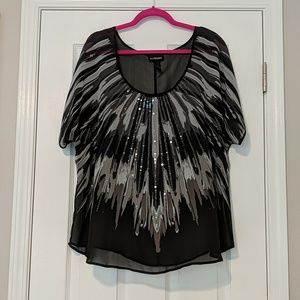 Lane Bryant Sheer Sequin Top Sz 18/20